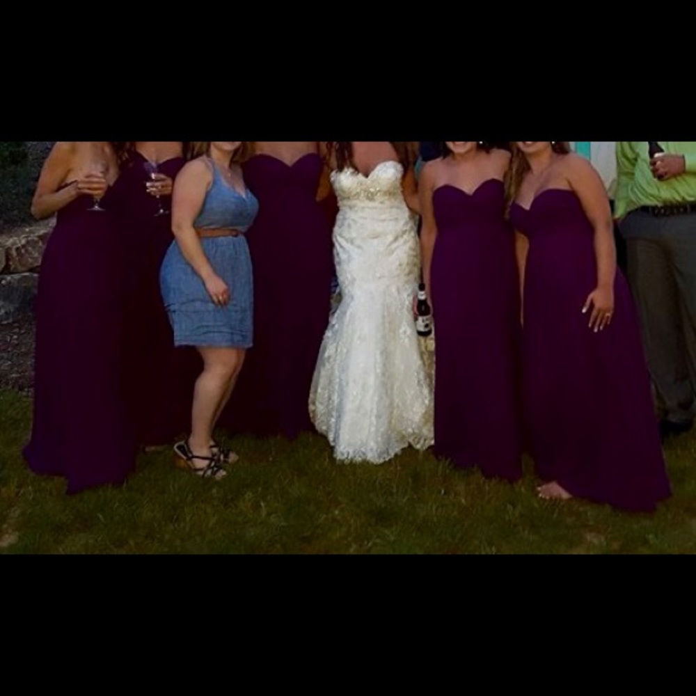 Allure Strapless Gown Purple Size 14, Fits like 10 - Picture 3 of 4